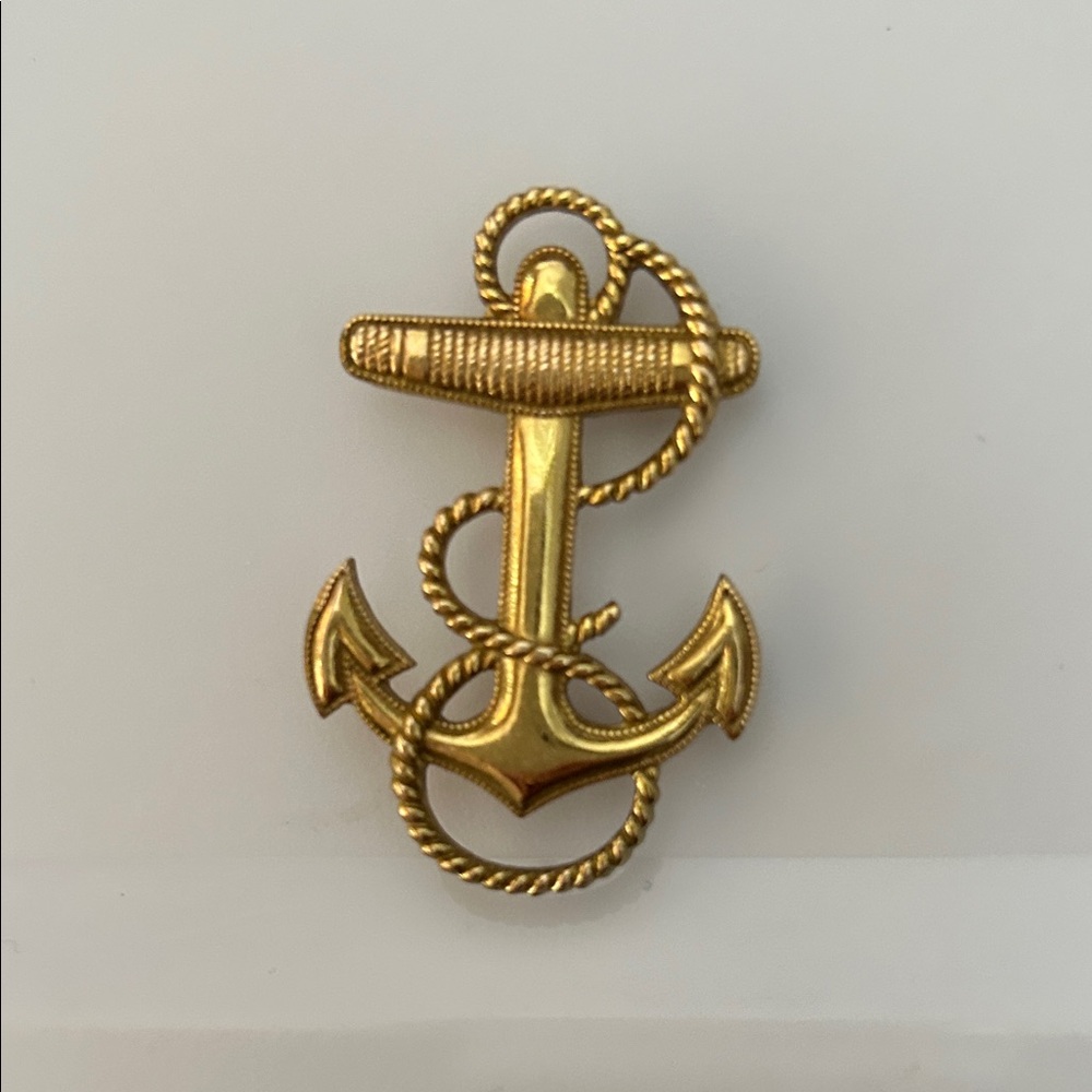 Vintage 10K Gold Filled Nautical Anchor Brooch